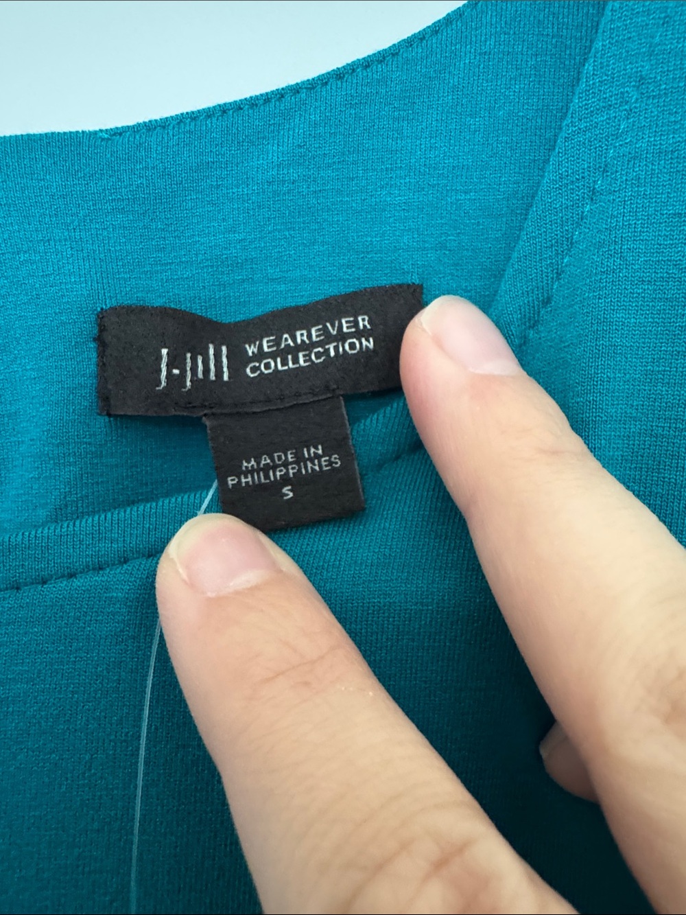 J. Jill Teal Short-Sleeve Midi A-Line Dress - Picture 3 of 6